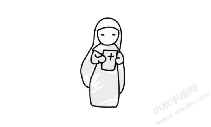 修女幼兒簡筆畫步驟03.jpg