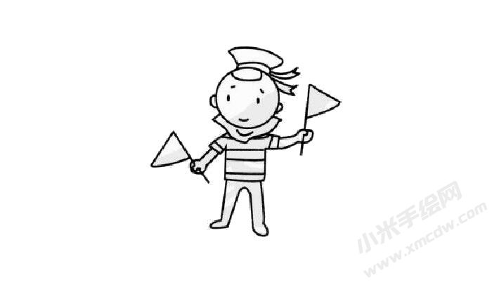 海軍士兵幼兒簡(jiǎn)筆畫(huà)步驟03.jpg