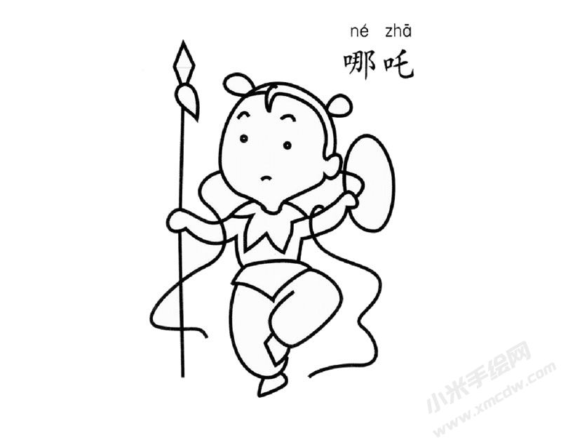 哪吒兒童簡(jiǎn)筆畫圖片