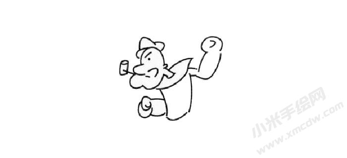 大力水手兒童簡(jiǎn)筆畫(huà)步驟02.jpg