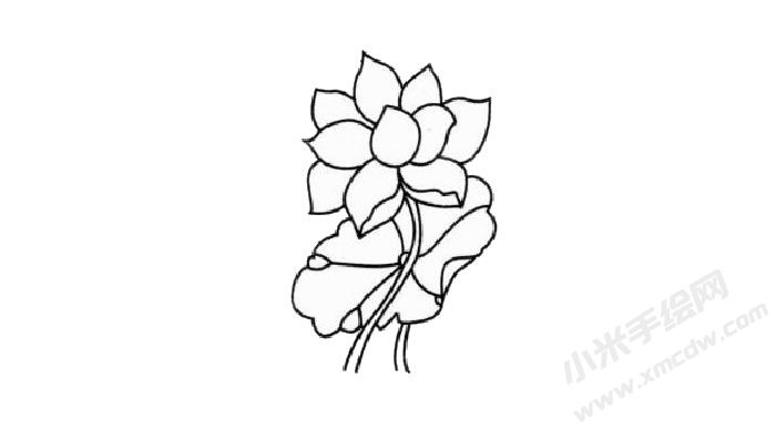 荷花兒童簡筆畫步驟03.jpg