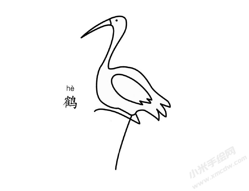 鶴的簡筆畫圖片