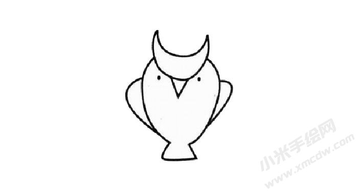 貓頭鷹簡(jiǎn)筆畫繪制步驟02.jpg