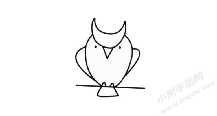貓頭鷹簡(jiǎn)筆畫繪制步驟03.jpg