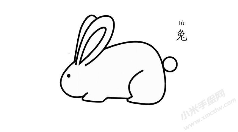 小白兔簡筆畫圖片