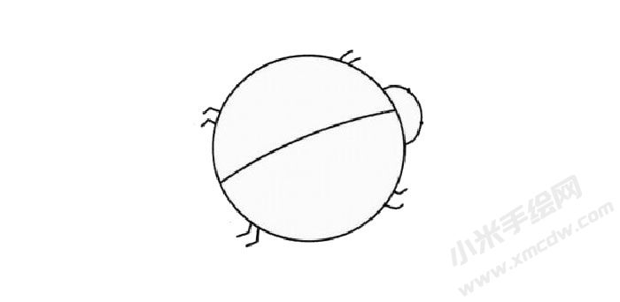 七星瓢蟲兒童簡筆畫繪制步驟02.jpg