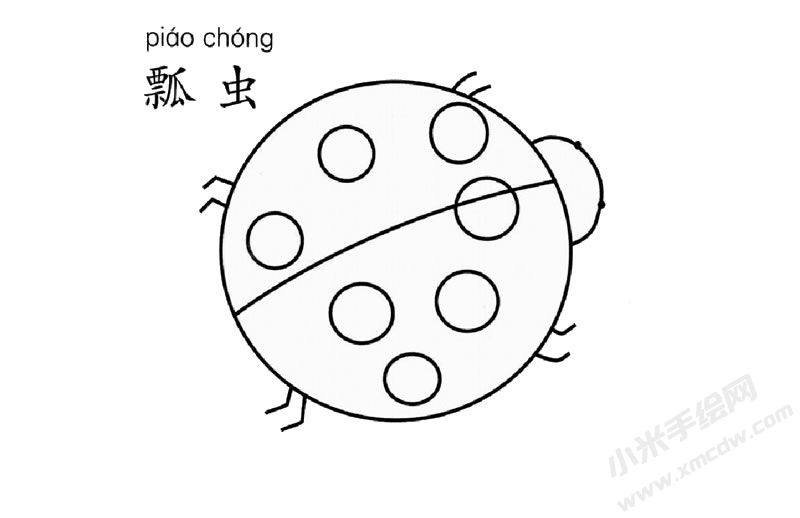 七星瓢蟲兒童簡筆畫圖片