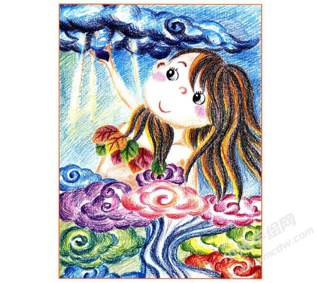 女?huà)z補(bǔ)天油畫(huà)棒創(chuàng)作步驟04.jpg