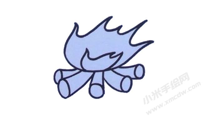 篝火簡(jiǎn)筆畫(huà)繪制步驟03.jpg