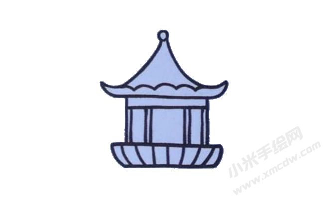 涼亭簡筆畫繪制步驟03.jpg