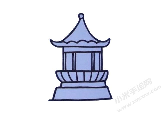 涼亭簡筆畫繪制步驟04.jpg