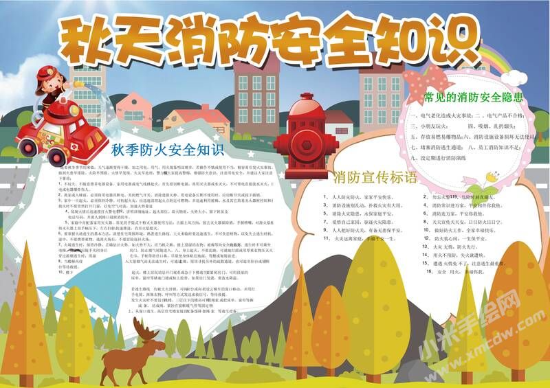 秋天消防安全知識(shí)手抄報(bào)模板.jpeg
