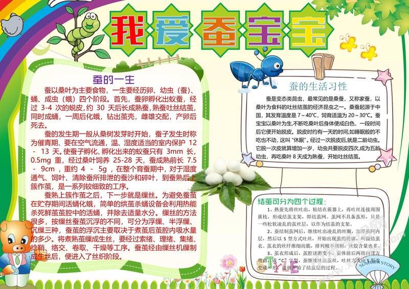 我愛蠶寶寶手抄報模板02.jpg