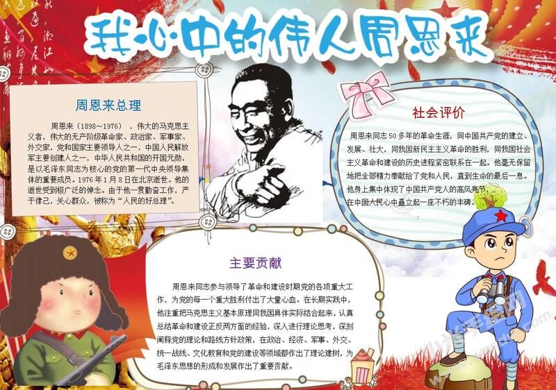 我心中的偉人周恩來手抄報模板02.JPG