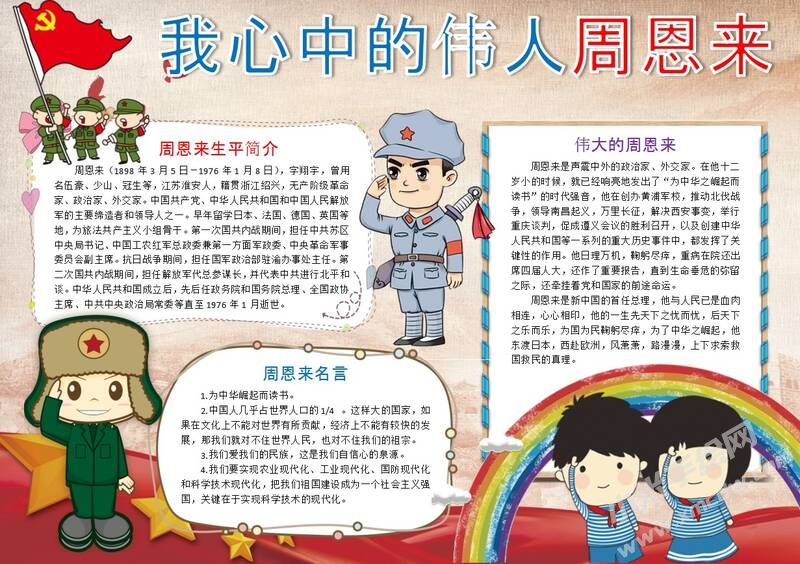 我心中的偉人周恩來手抄報模板04.JPG