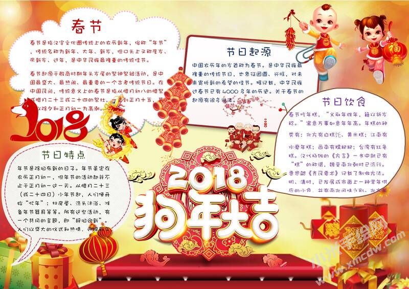 2018狗年大吉手抄報內容模板02.jpeg
