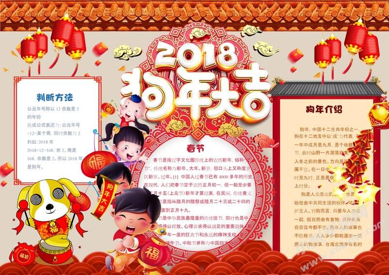 2018狗年大吉手抄報內容模板03.jpeg