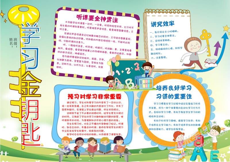 學(xué)習(xí)的金鑰匙手抄報(bào)模板02.jpg