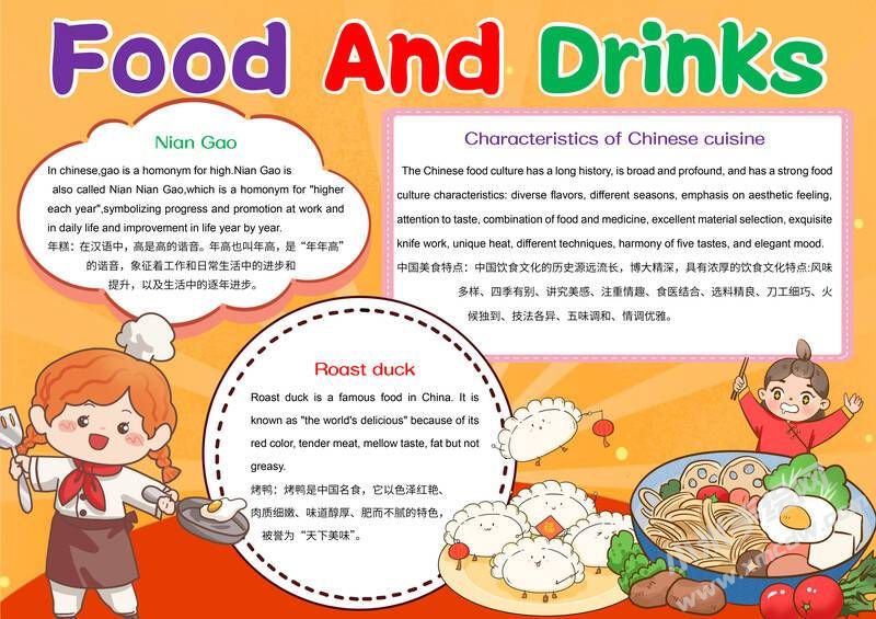 純英文美食手抄報(bào)模板03.jpg