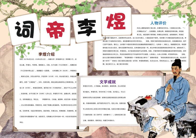 詞帝李煜手抄報(bào)模板有字版.jpg