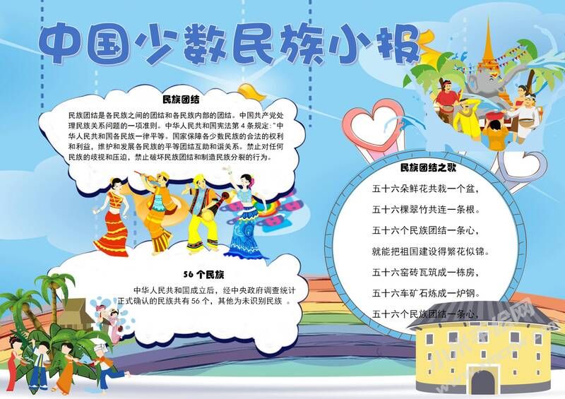 中國(guó)少數(shù)民族手抄報(bào)模板01.jpg