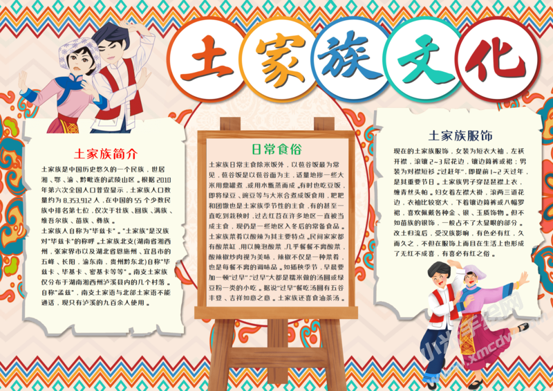 土家族文化手抄報模板.png
