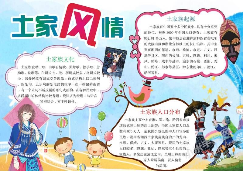 土家族文化手抄報模板：土家風(fēng)情02.jpg