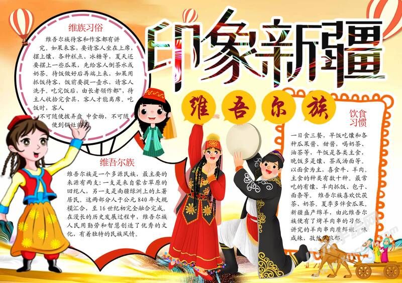 印象新疆手抄報(bào)模板有字版.jpg