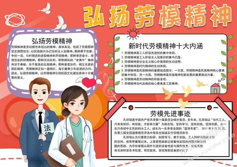 弘揚勞模精神手抄報模板有字版.jpg