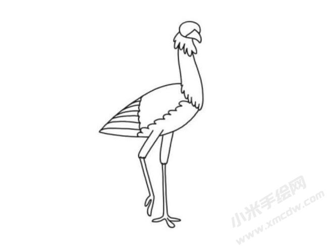 秘書(shū)鳥(niǎo)簡(jiǎn)筆畫(huà)分步繪制圖示04.jpg