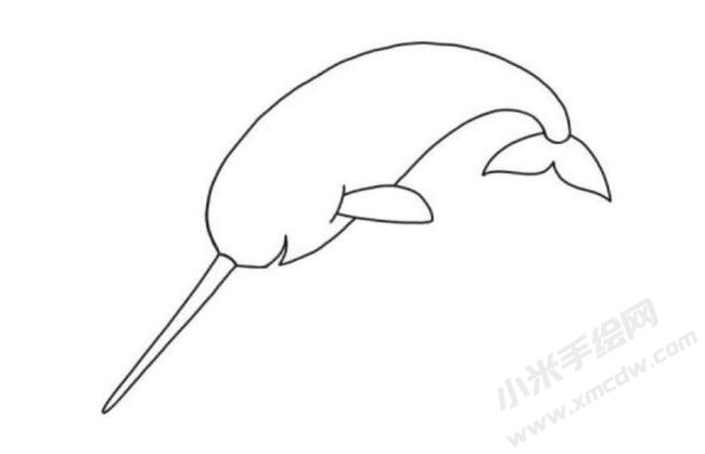 獨(dú)角鯨簡筆畫分步繪制圖示04.jpg