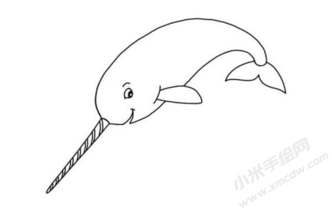獨(dú)角鯨簡筆畫分步繪制圖示06.jpg