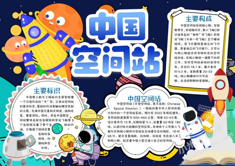 中國空間站手抄報模板有字版.jpg