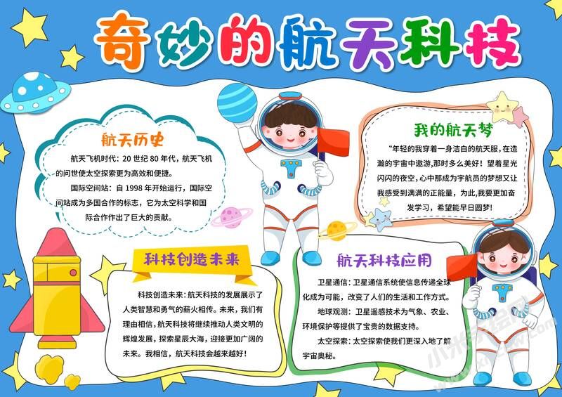 奇妙的航天科技手抄報模板有字版.jpg