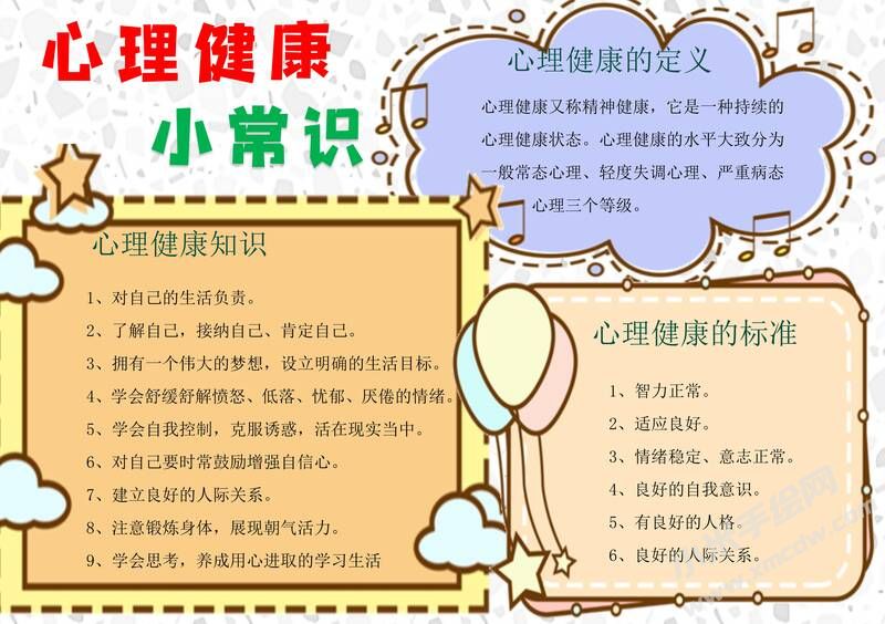 心理健康小常識手抄報模板有字版.jpg