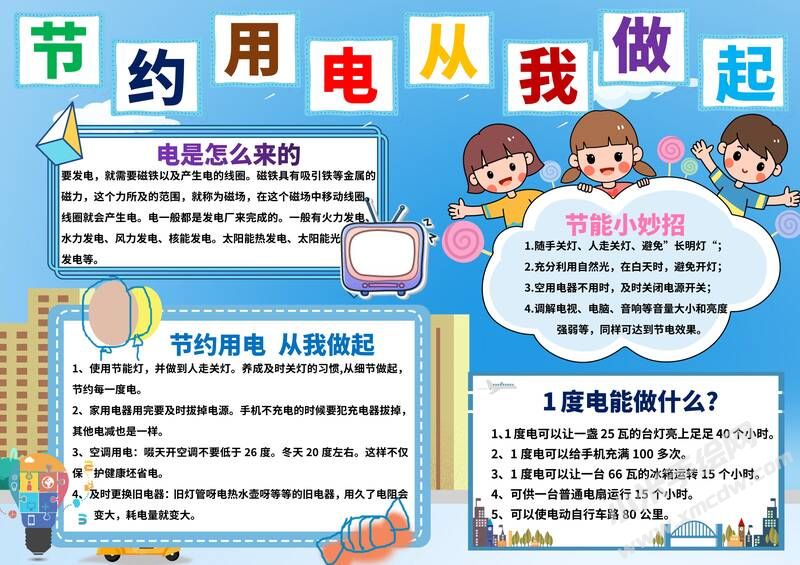 節(jié)約用電從我做起小報模板彩色有字.jpg