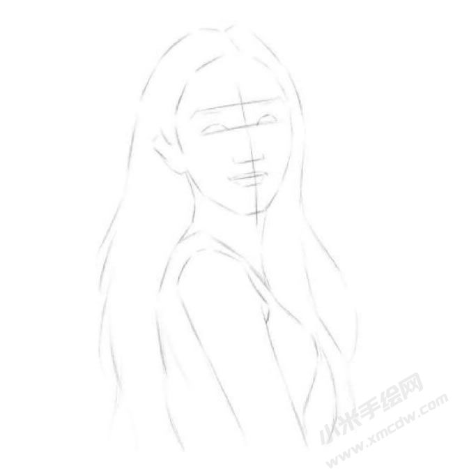 優(yōu)雅的美女素描畫法步驟圖示02.jpg