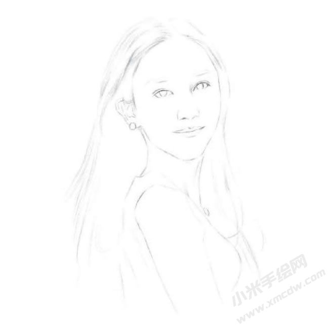 優(yōu)雅的美女素描畫法步驟圖示03.jpg