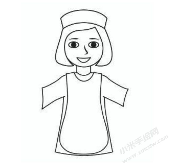 女廚師幼兒簡筆畫分步畫法圖示03.jpg