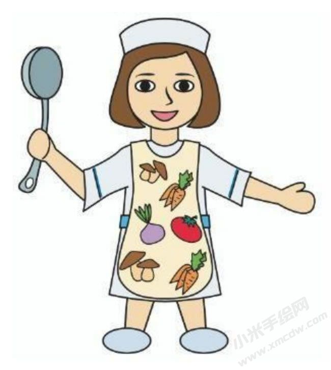 女廚師幼兒簡筆畫分步畫法圖示06.jpg