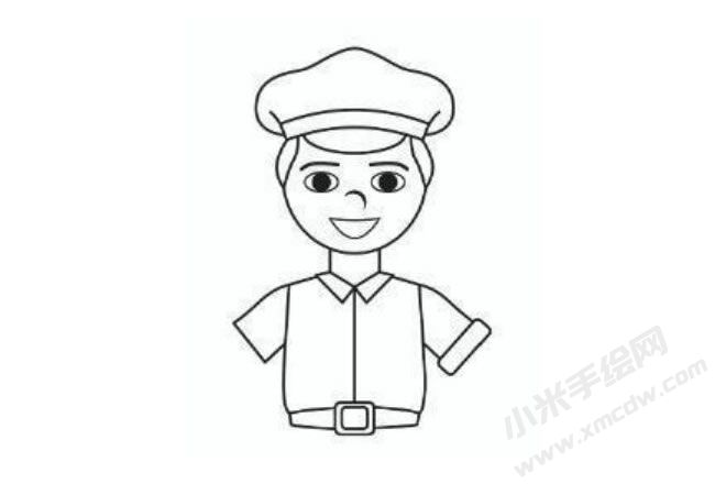 公交車(chē)司機(jī)簡(jiǎn)筆畫(huà)分步繪制圖示03.jpg