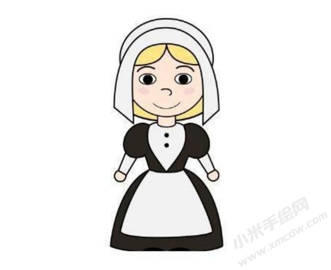 朝圣女孩簡筆畫分步繪制圖示06.jpg