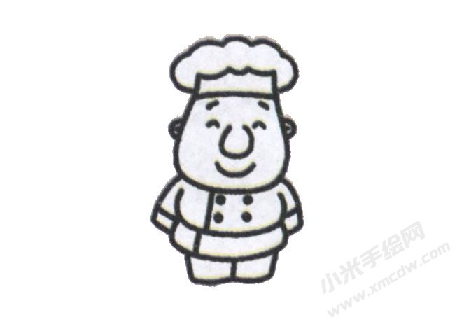 簡(jiǎn)筆畫(huà)廚師分步畫(huà)法圖示04.jpg