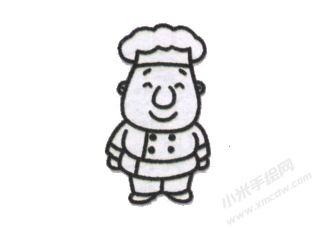 簡(jiǎn)筆畫(huà)廚師分步畫(huà)法圖示05.jpg