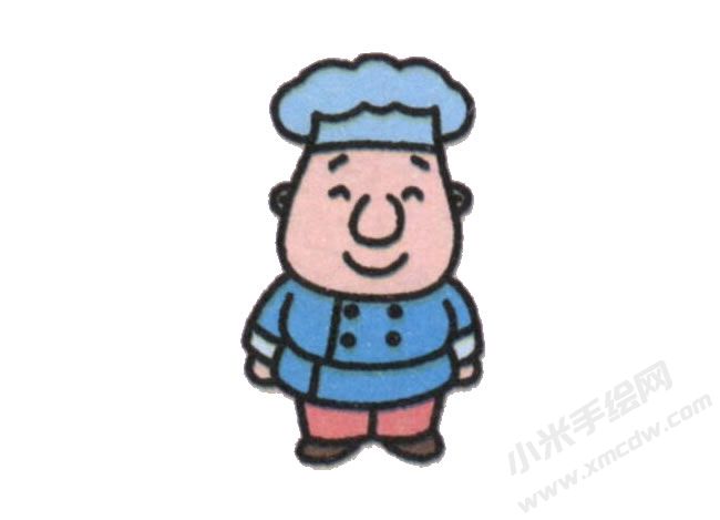 簡(jiǎn)筆畫(huà)廚師分步畫(huà)法圖示06.jpg