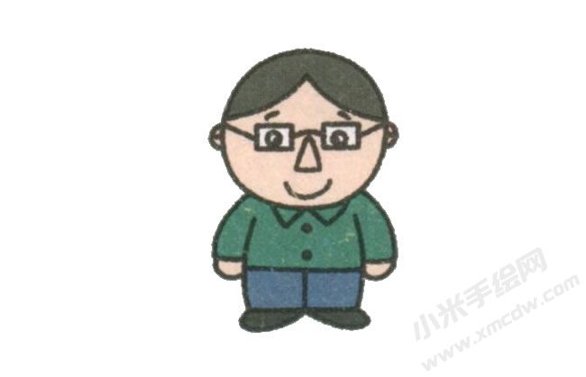 簡筆畫爸爸畫法步驟圖示06.jpg