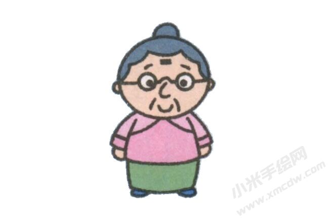 簡筆畫奶奶畫法步驟圖示06.jpg