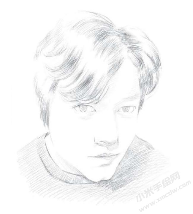 時(shí)尚男生素描畫法步驟圖示03.jpg