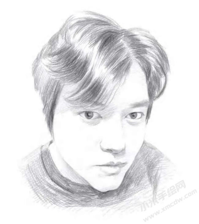 時(shí)尚男生素描畫法步驟圖示04.jpg