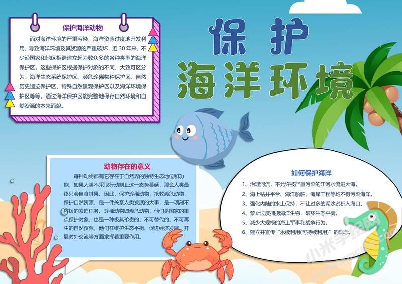 保護(hù)海洋環(huán)境手抄報(bào)內(nèi)容模板無字版.jpg